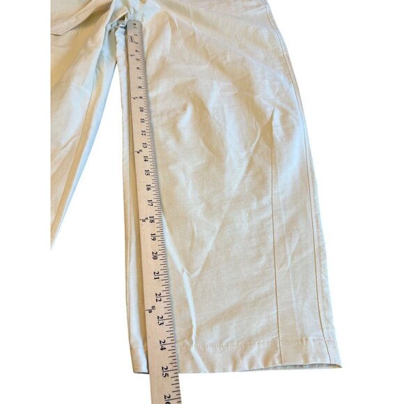 Zara Womens Barrel Leg Cream Cotton-Blend High-Waisted Pants Size Medium - Picture 9 of 10